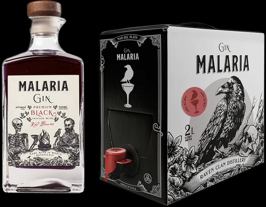 Bag in Box Gin 2L - Malaria Black + Botella Malaria Black
