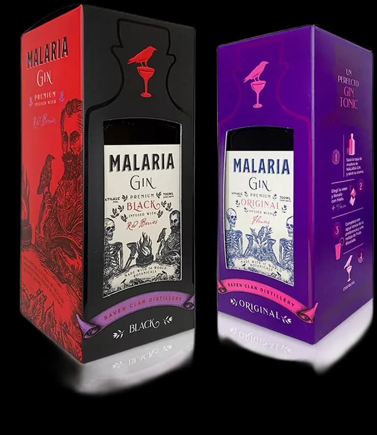 Estuches Premium + Malaria Gin Original + Malaria Gin Black